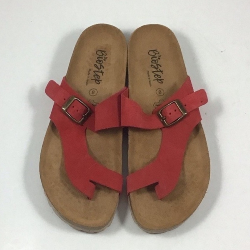 Biostep Women’s Red Suede Leather Sandals